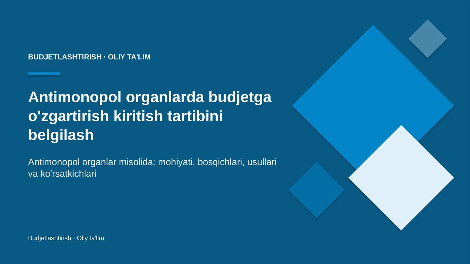 antimonopol organlarda budjetga o'zgartirish kiritish tartibini belgilash 9469