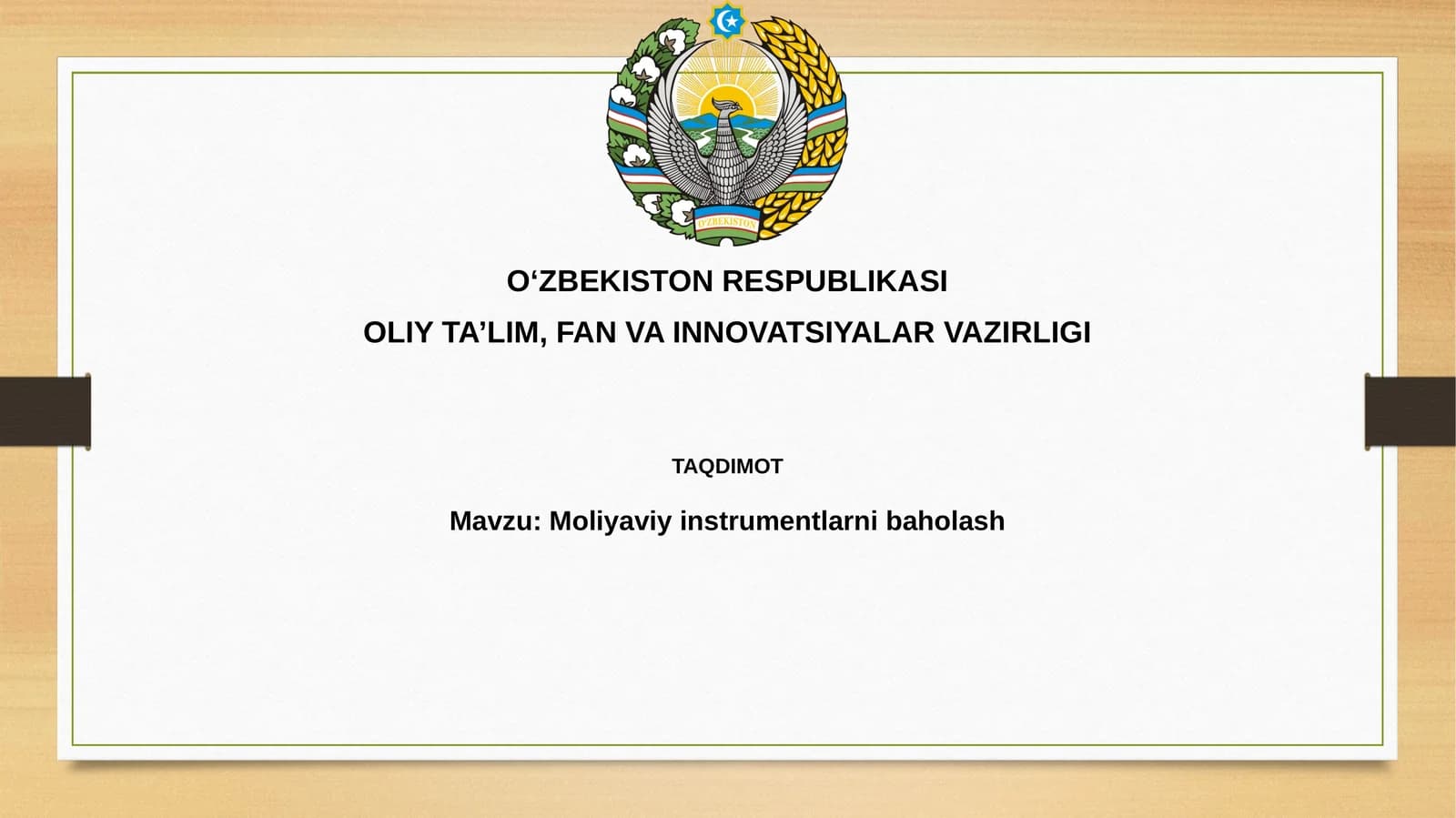 Moliyaviy instrumentlarnibaholash