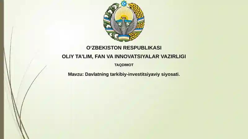 Davlatning tarkibiy-investitsiya siyosati
