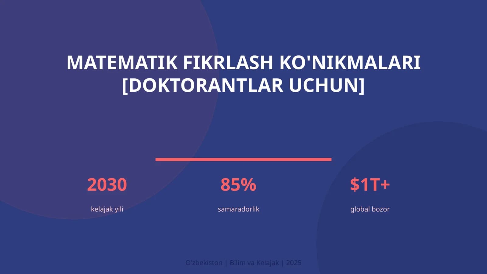 Matematik fikrlash ko'nikmalari [doktorantlar uchun]