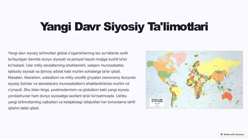 Yangi Davr Siyosiy Ta'limotlari