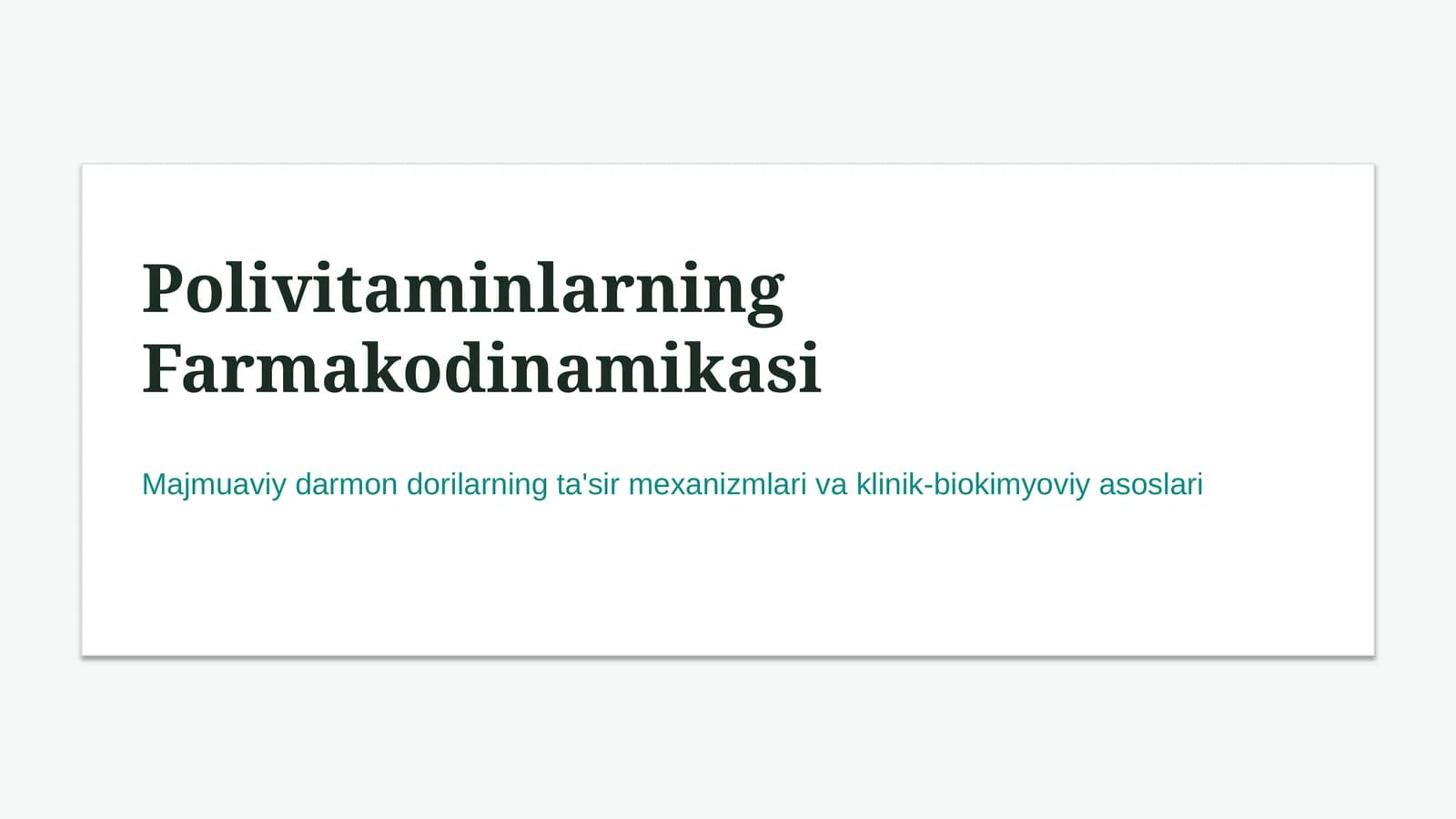 Polivitaminlarning farmakodinamikasi | 15 slayd