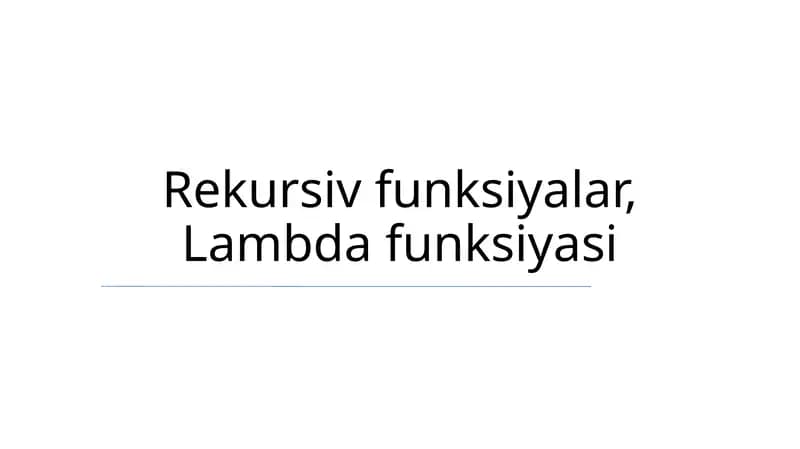 Lambda funksiyalar