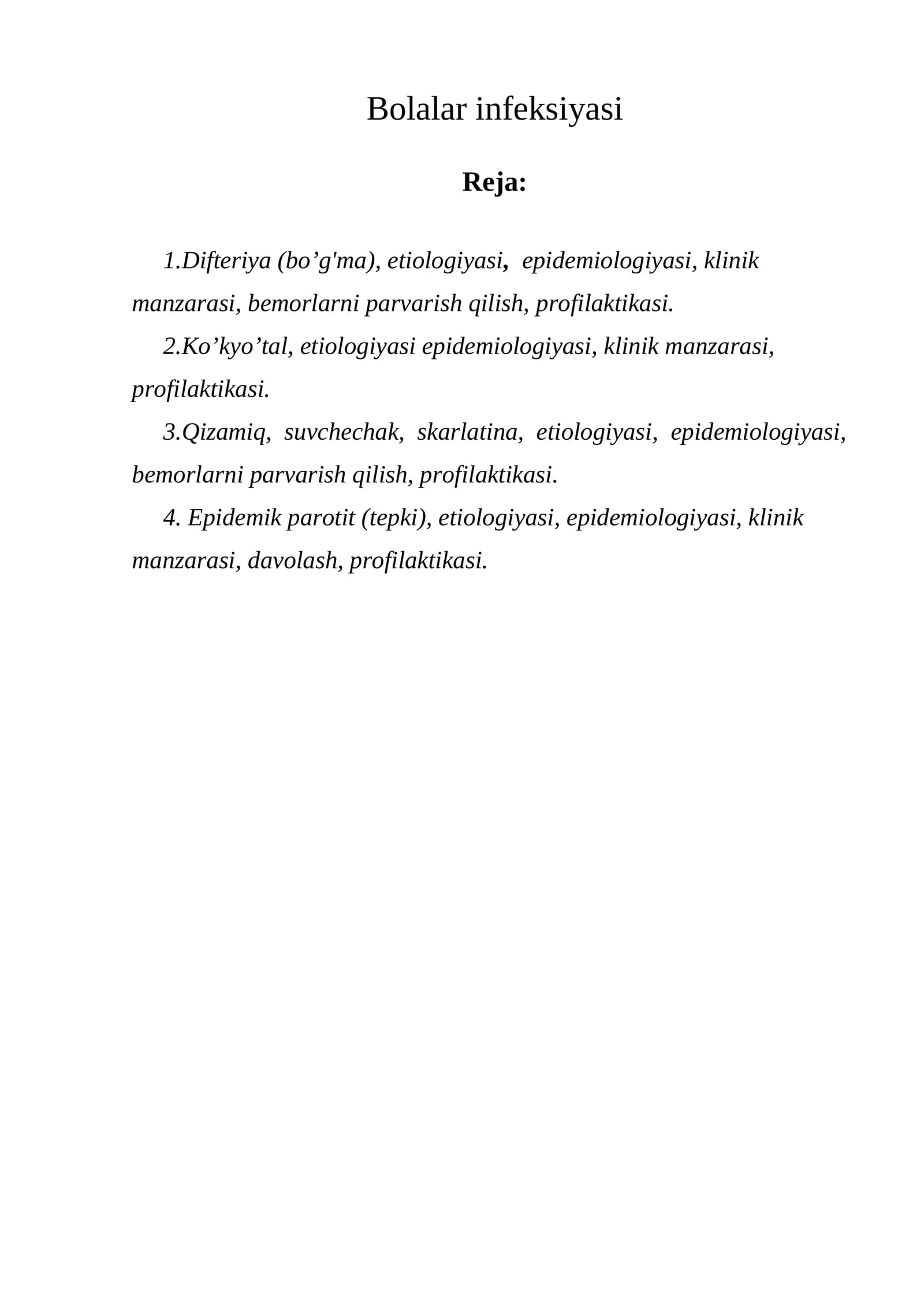 Bolalar infeksiyasi