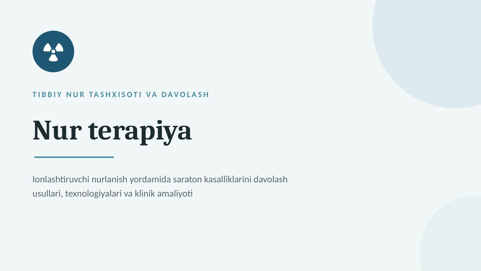 Nur terapiyasi — zamonaviy davolash usuli