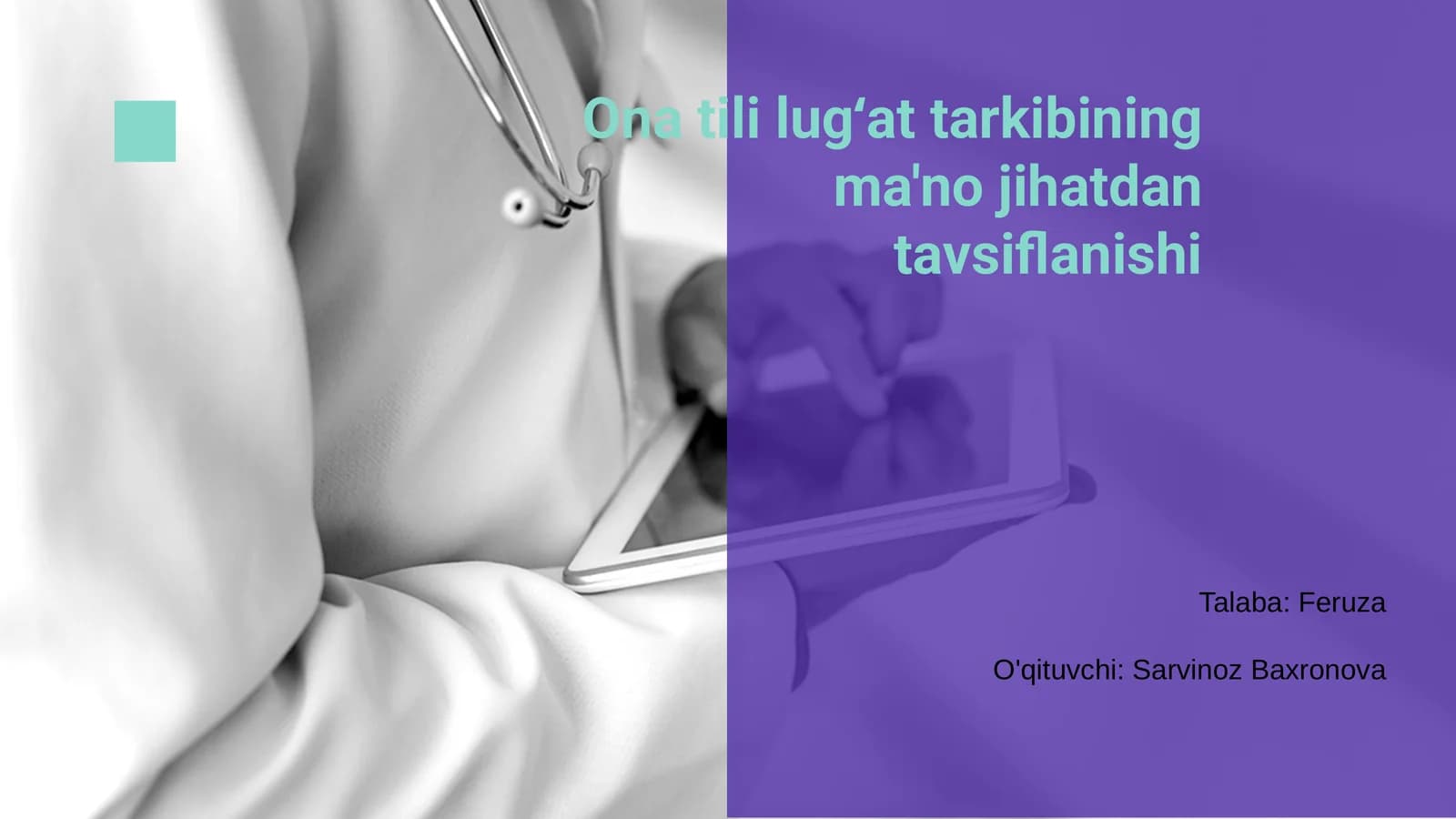 Ona tili lugʻat tarkibining ma'no jihatdan tavsiflanishi