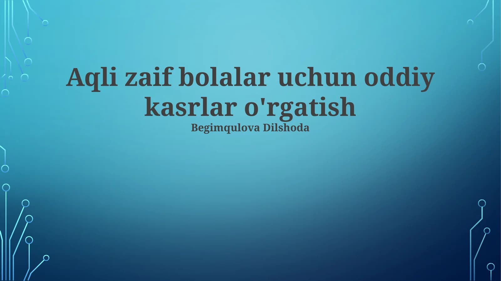 Aqli zaif bolalar uchun oddiy kasrlar o'rgatish