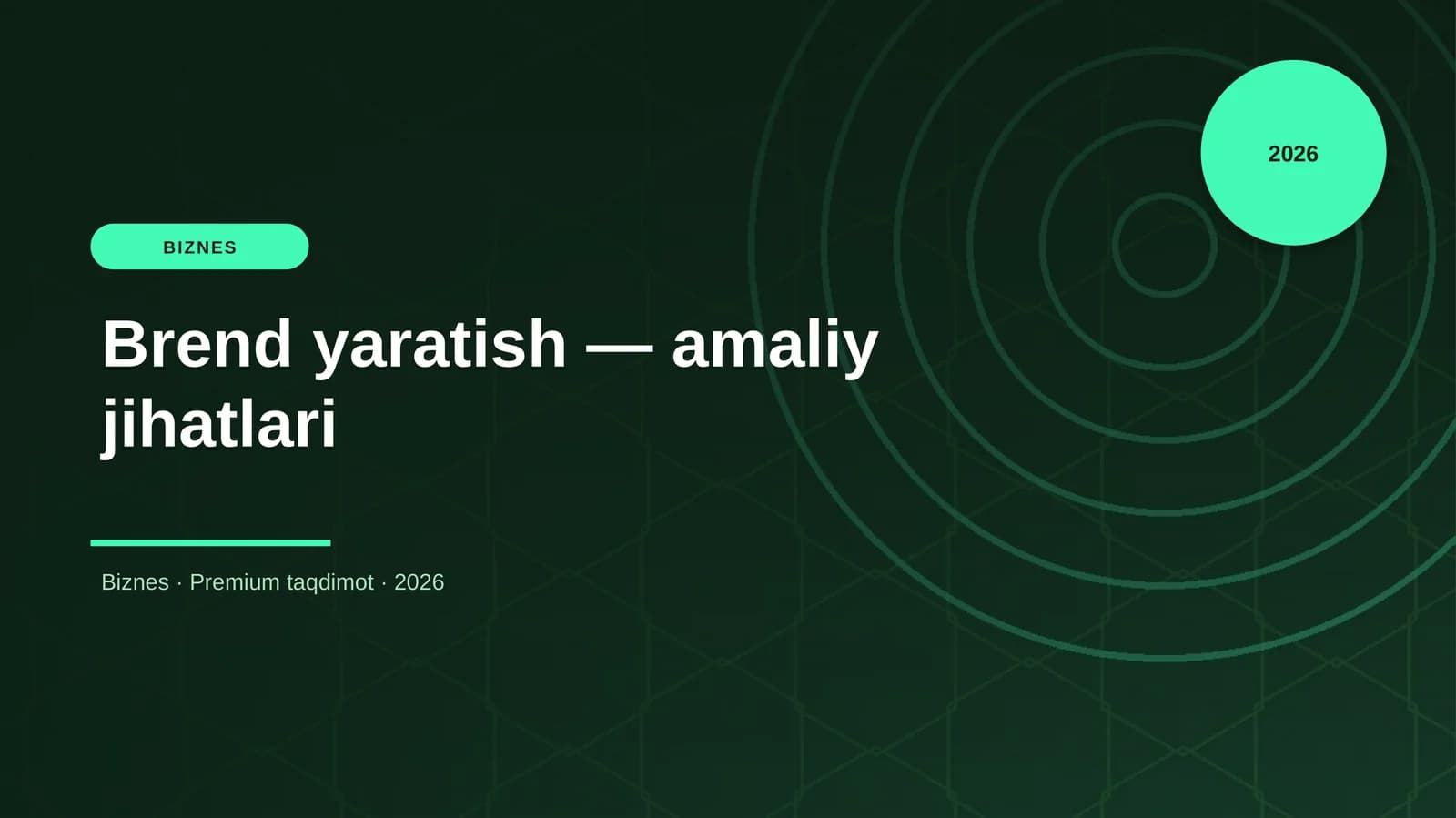 Brend yaratish — amaliy jihatlari