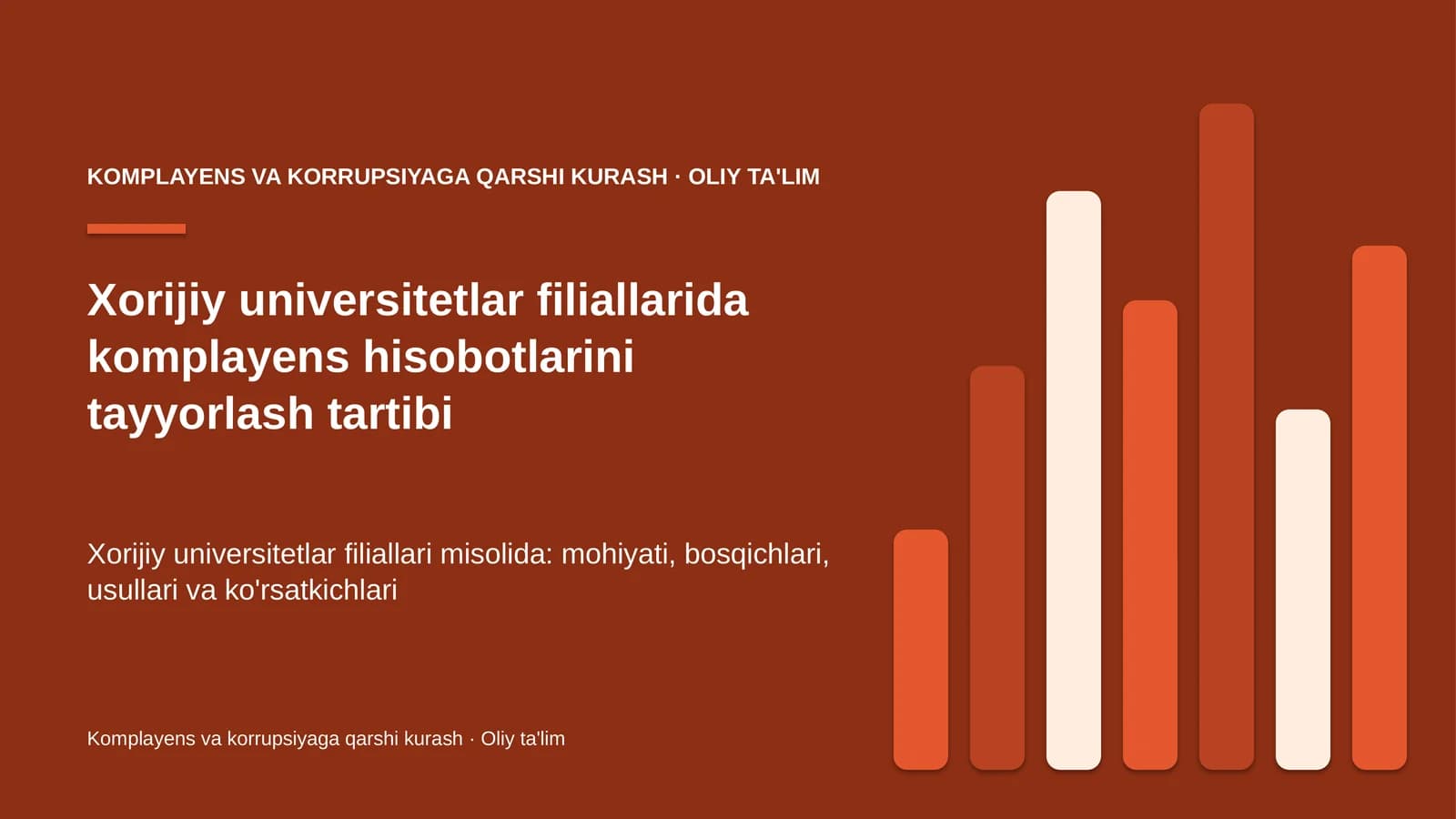 xorijiy universitetlar filiallarida komplayens hisobotlarini tayyorlash tartibi 8937
