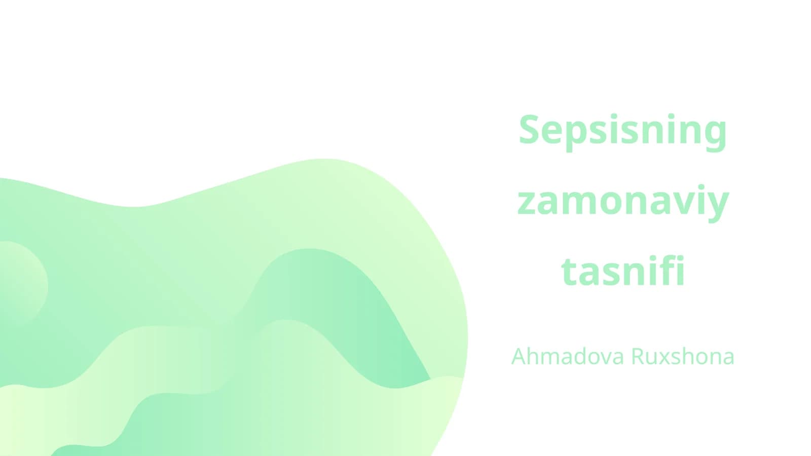 Sepsisning zamonaviy tasnifi