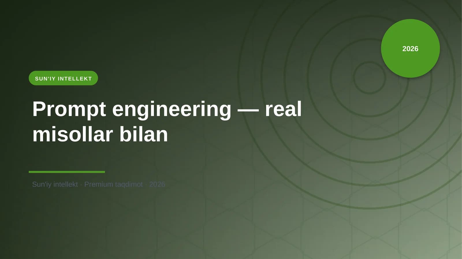 Prompt engineering — real misollar bilan