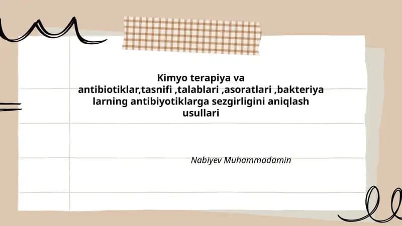 Kimyo terapiya va antibiotiklar