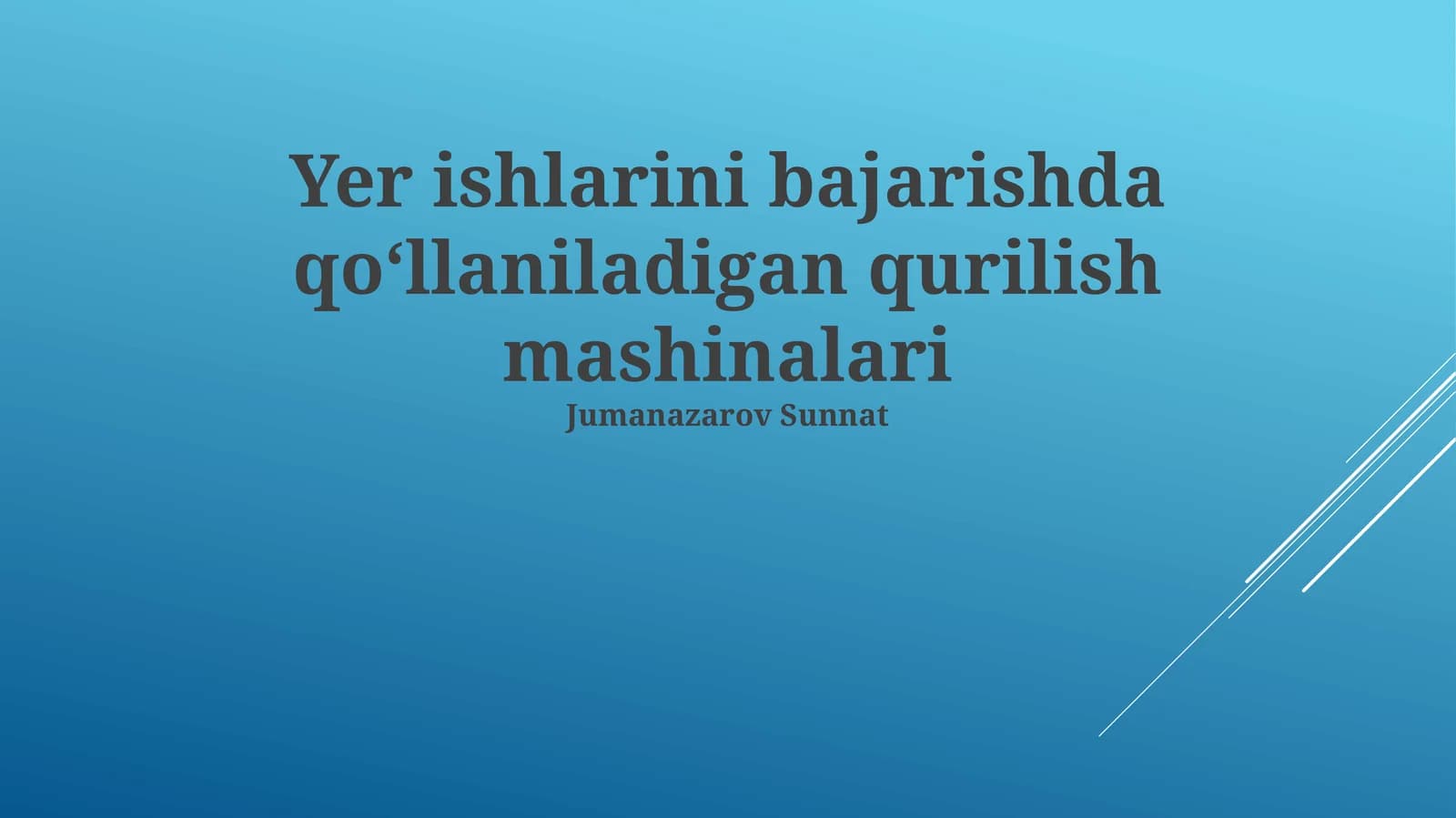Tuproq ishlarida ishlatiladigan qurilish texnikasi turlari va qo'llanilishi