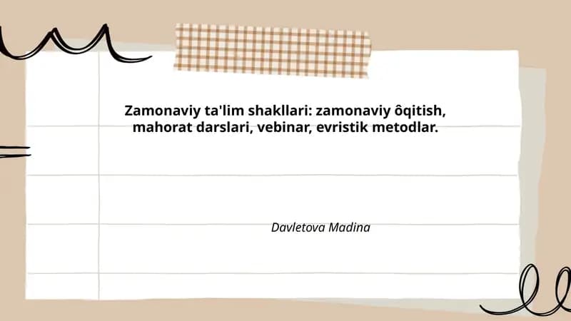 Zamonaviy ta'lim shakllari