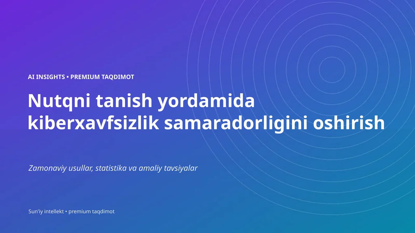 Sun'iy intellekt • premium taqdimot
