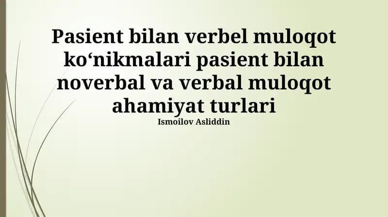 Og'zaki va Og'zaki Bo'lmagan Muloqotning Ahamiyati