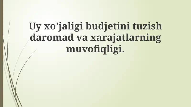 Daromad va xarajatlar muvozanati