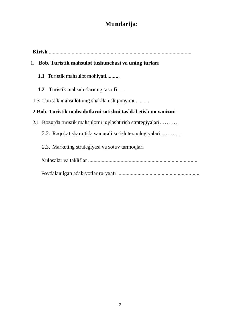 Turistik mahsulotlar