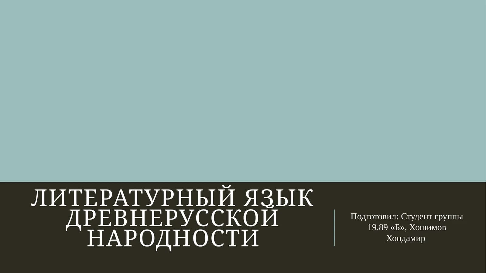 Литературный язык древнерусской народности