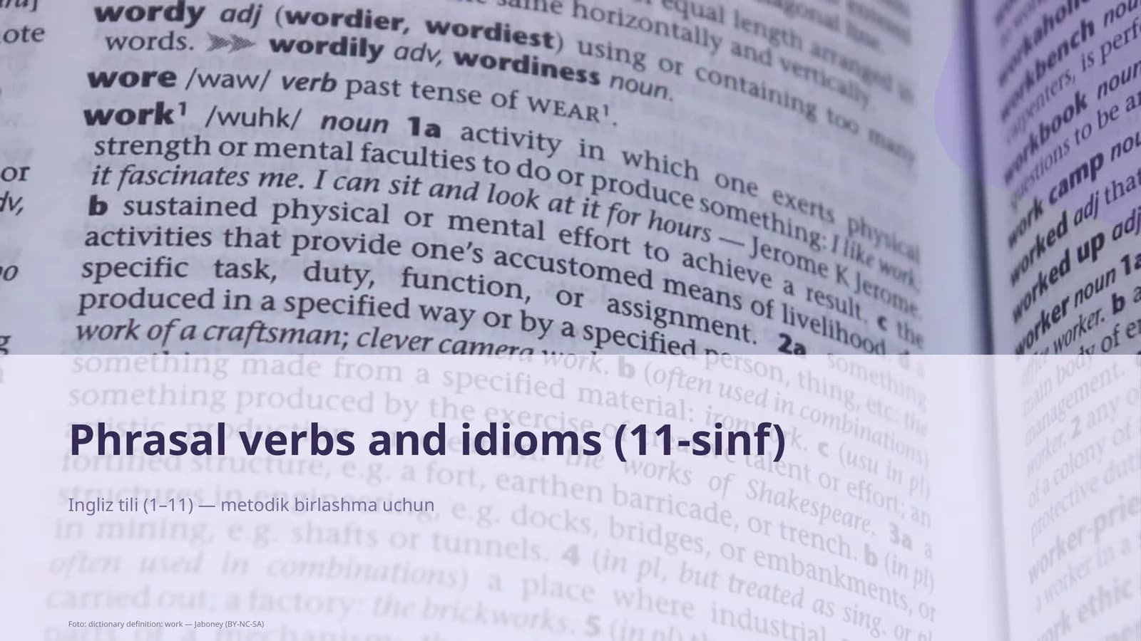 Phrasal verbs and idioms (11-sinf)