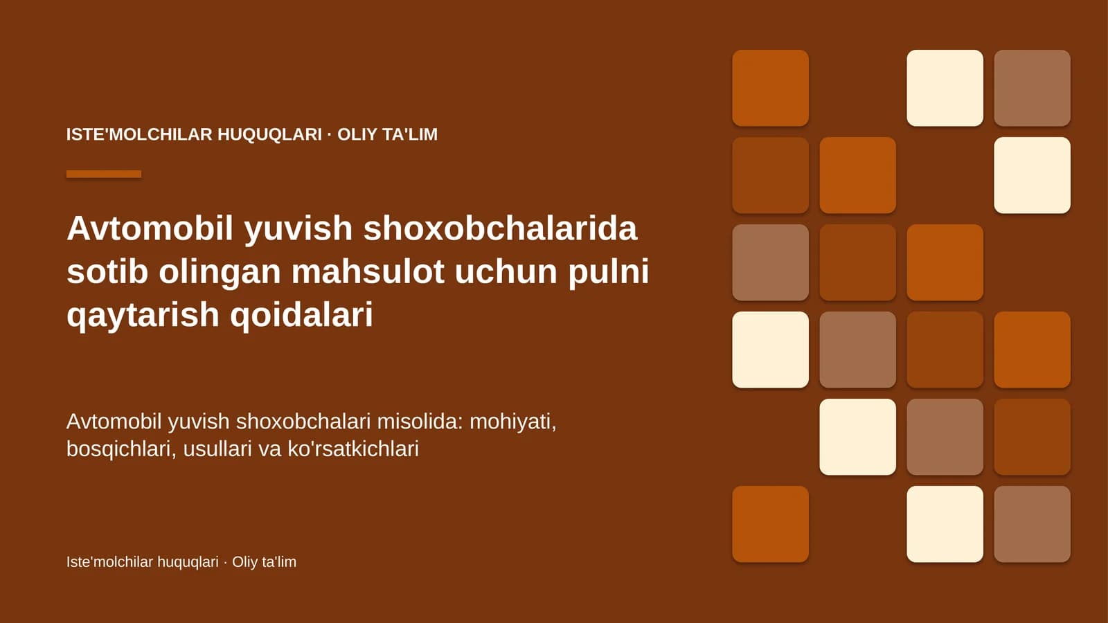 Avtomobil yuvish shoxobchalarida sotib olingan mahsulot uchun pulni qaytarish qoidalari