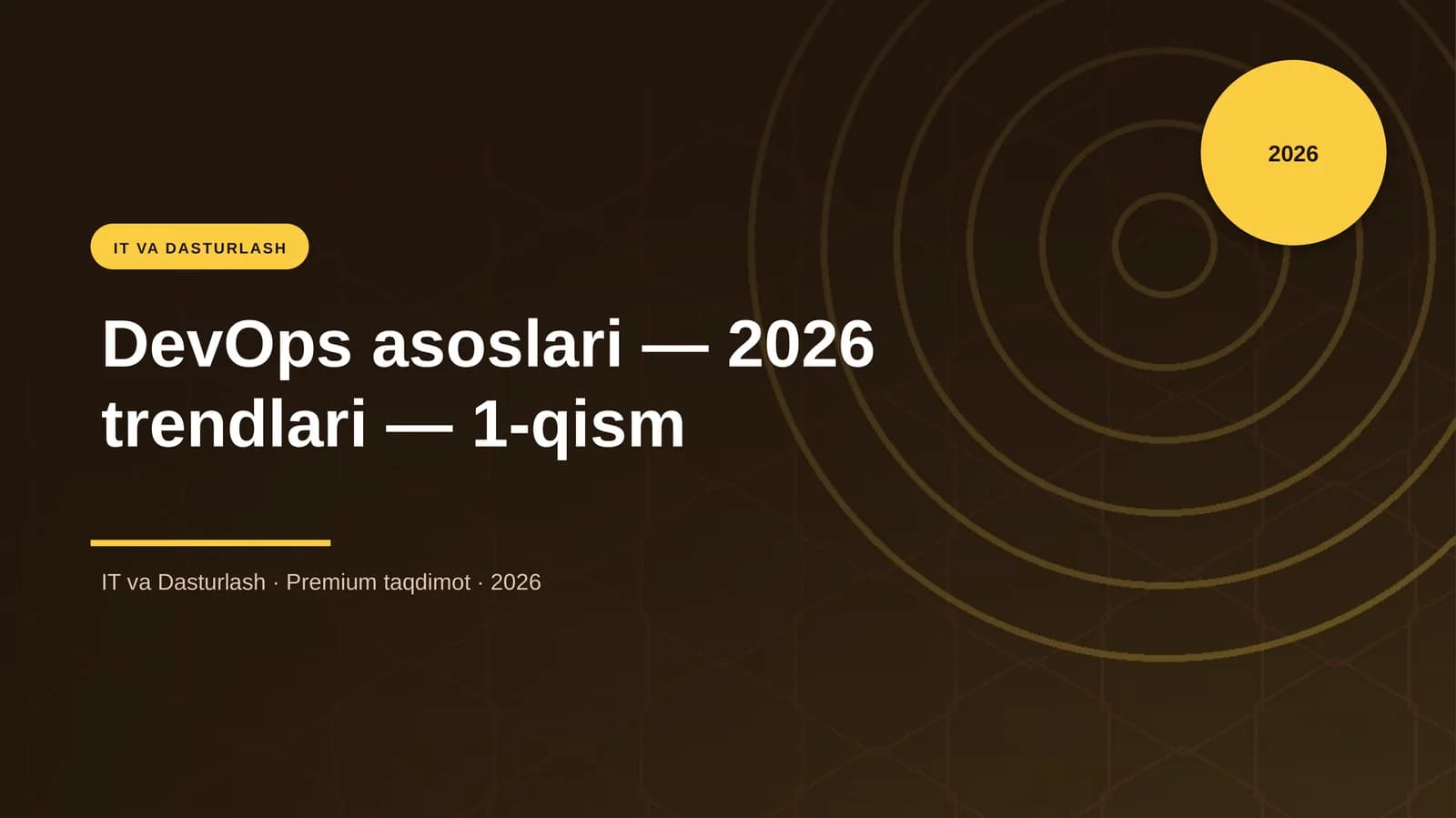 DevOps asoslari — 2026 trendlari — 1-qism