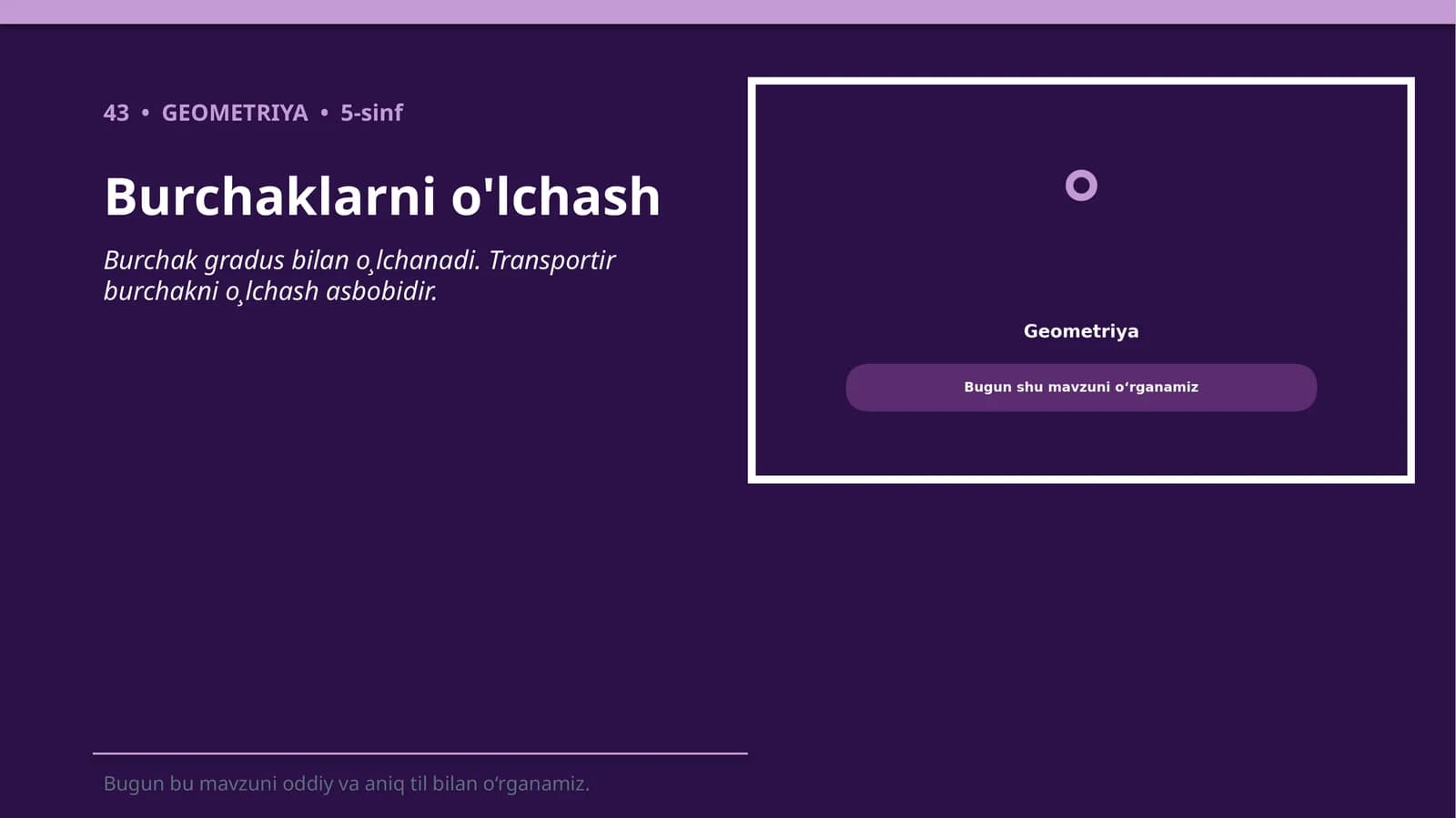Burchaklarni o'lchash