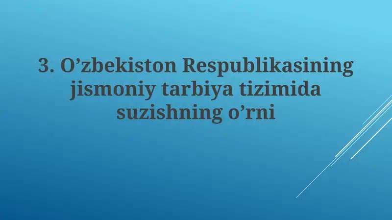 Suzishning O'zbekiston jismoniy tarbiya dasturi
