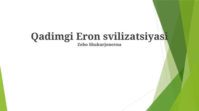 Qadimgi Eron svilizatsiyasi