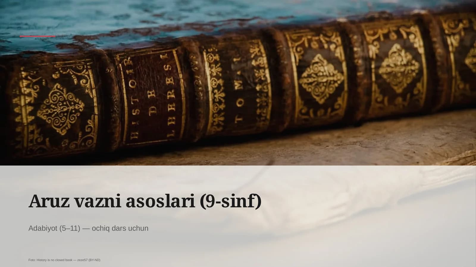 Aruz vazni asoslari (9-sinf)