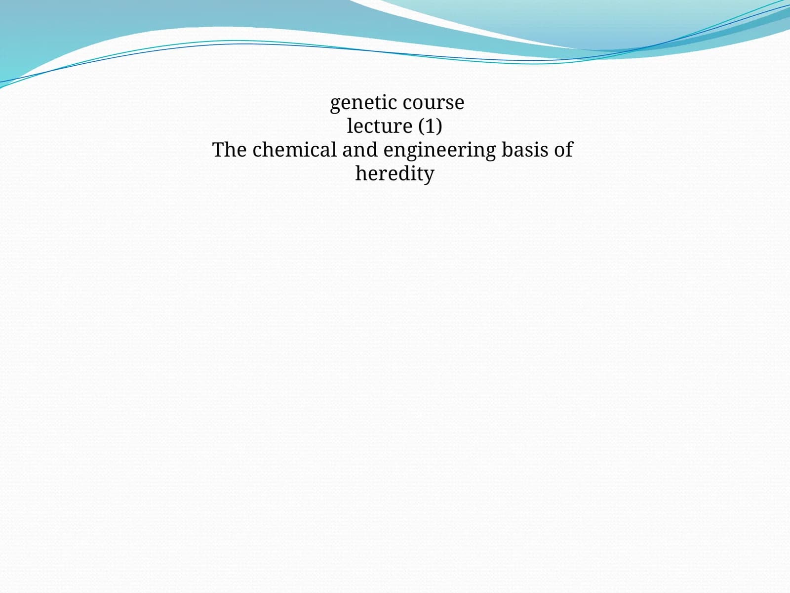 genetic course lecture