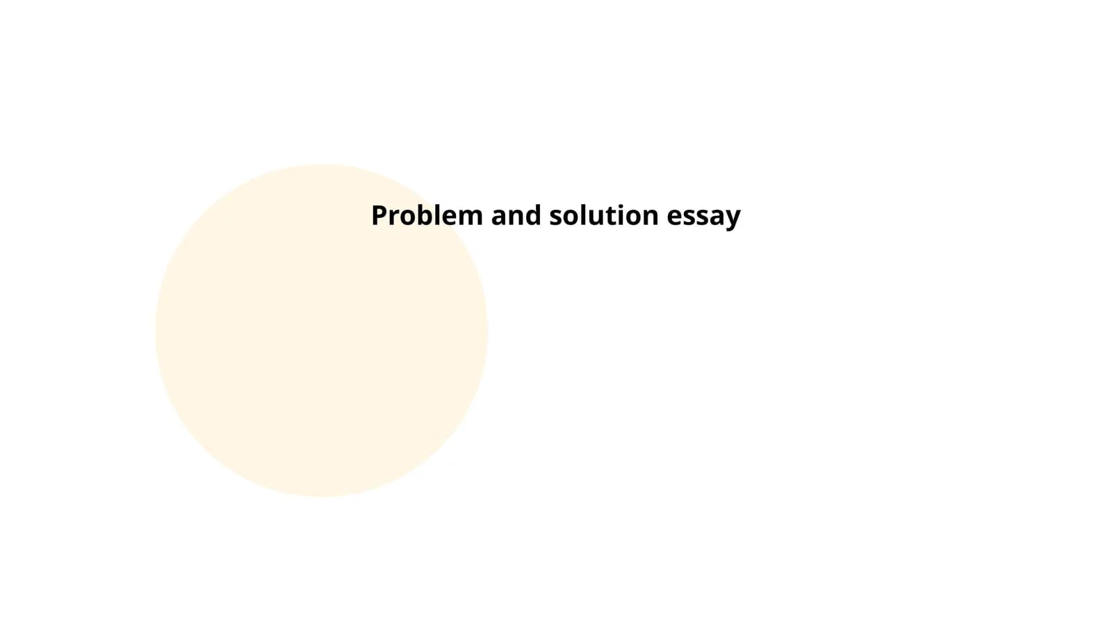 Problem and solution essay