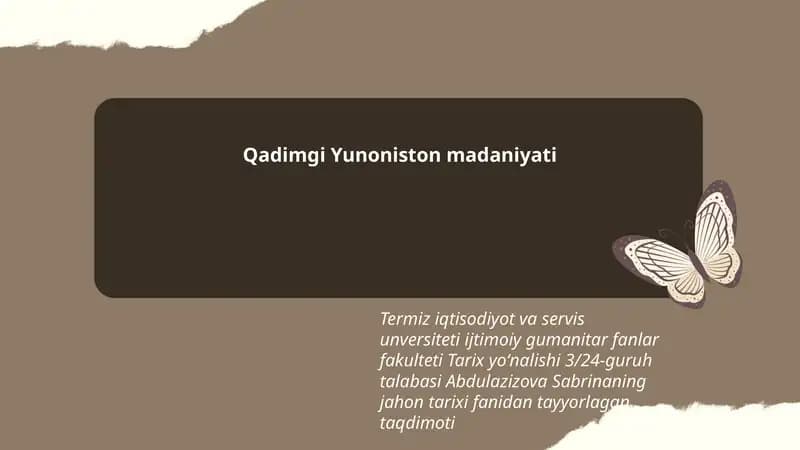 Qadimgi Yunoniston madaniyati