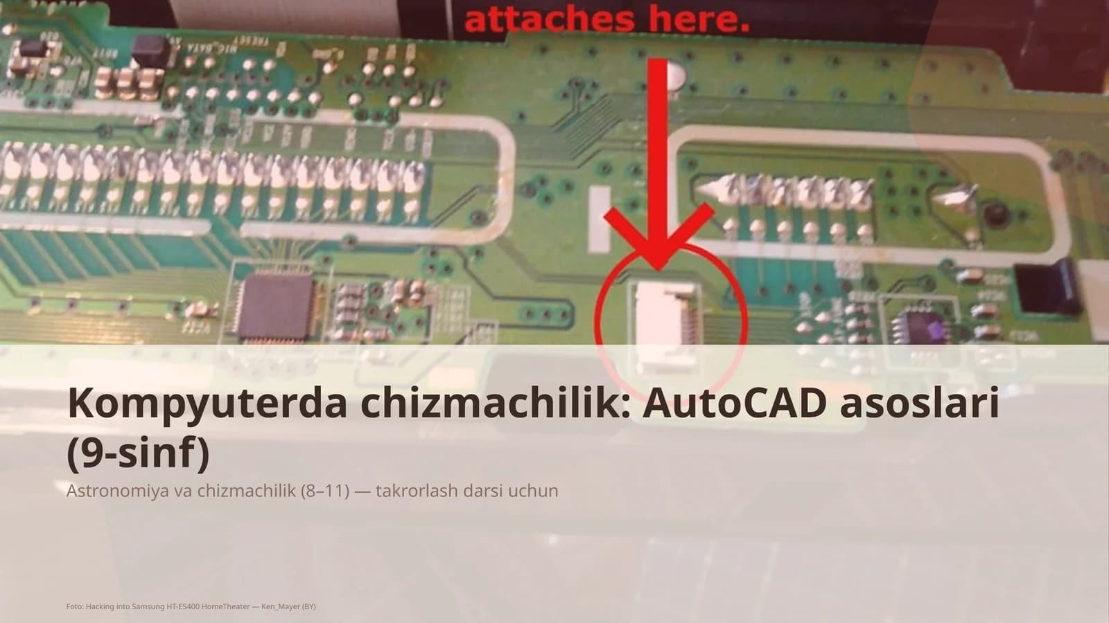 Kompyuterda chizmachilik: AutoCAD asoslari (9-sinf)