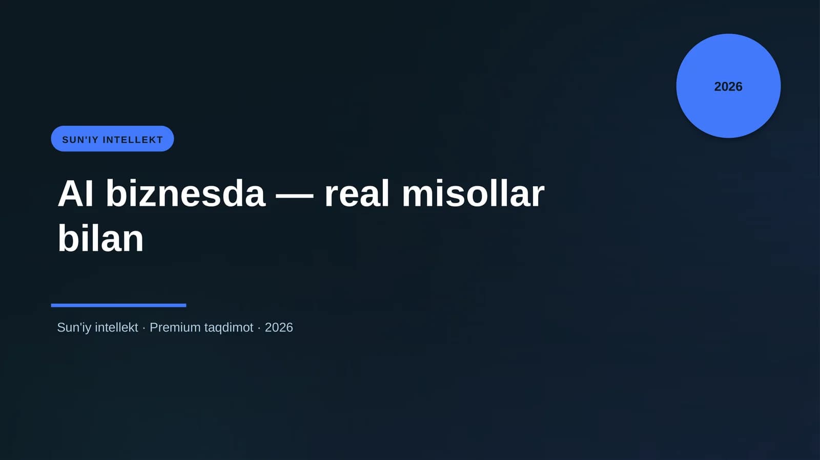 AI biznesda — real misollar bilan