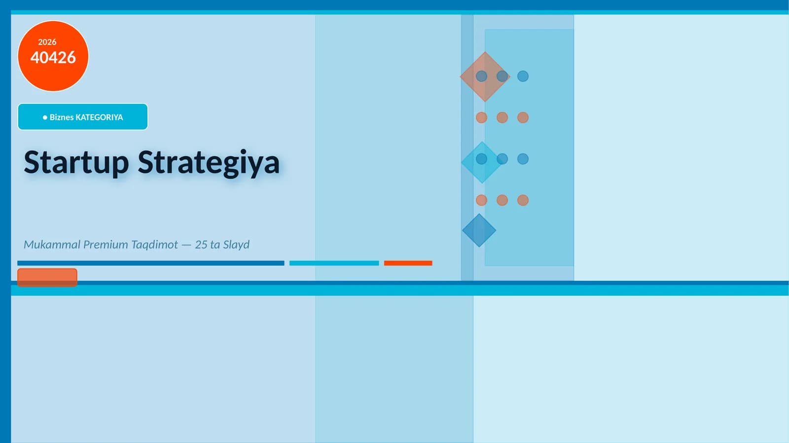 Startup Strategiya Mukammal Premium Taqdimot — 25 ta Slayd