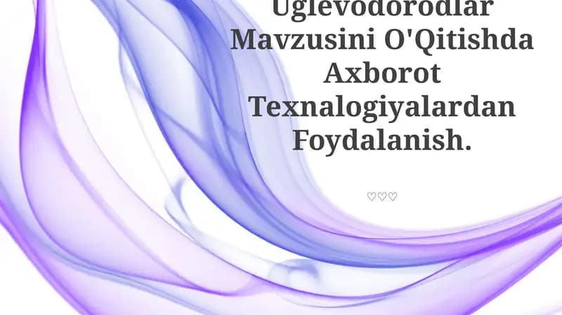 Uglevodorodlar Kimyosi