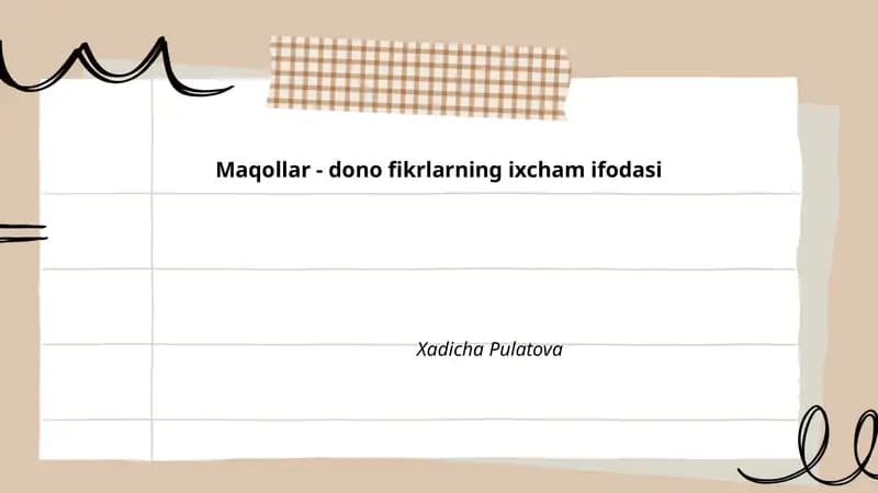Maqollar - dono fikrlarning ixcham ifodasi