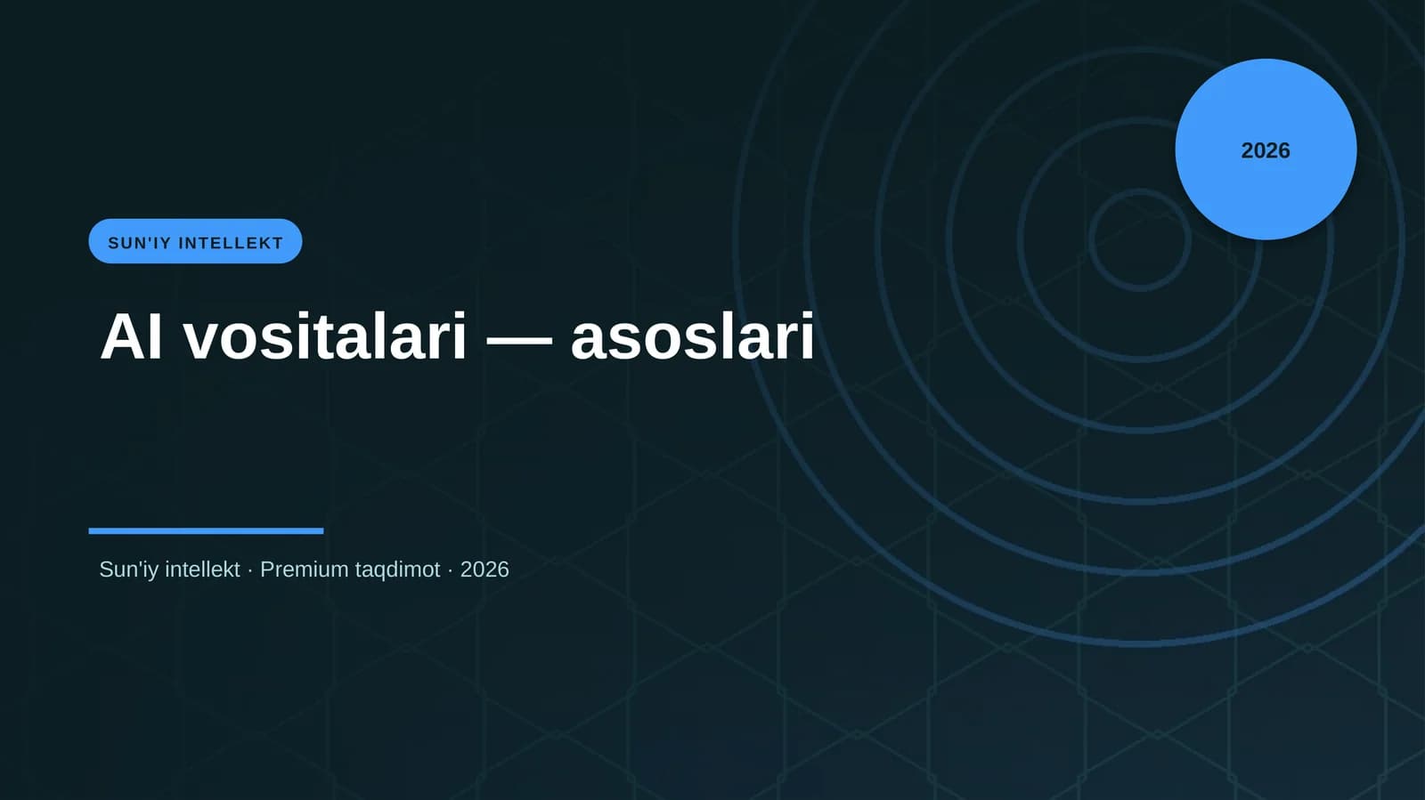 AI vositalari — asoslari