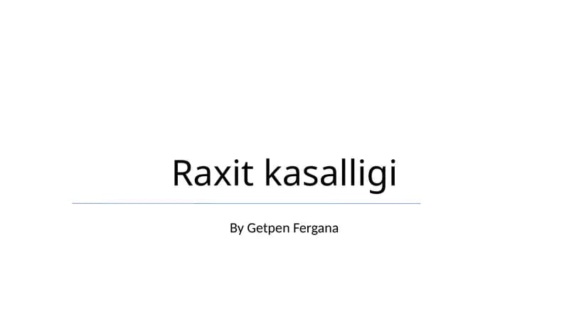 Raxit kasalligi