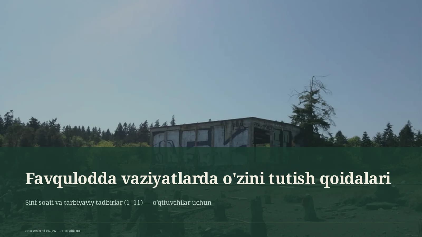 Favqulodda vaziyatlarda o'zini tutish qoidalari