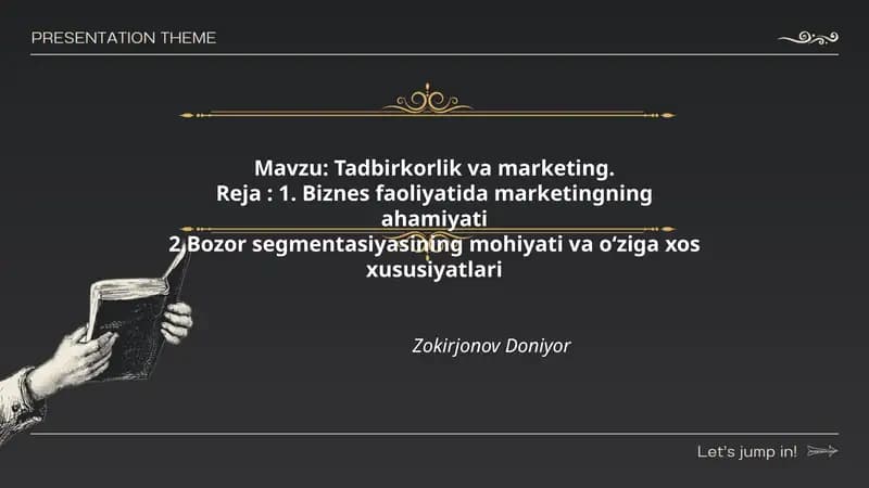 Biznes faoliyatida marketingning ahamiyati