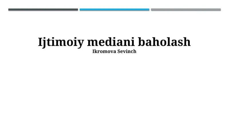 Ijtimoiy mediani baholash