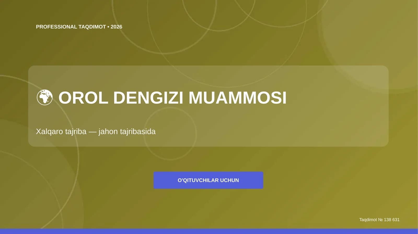 Orol Dengizi Muammosi: Xalqaro Tajriba