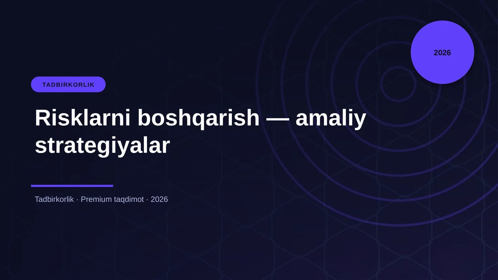 Risklarni boshqarish — amaliy strategiyalar