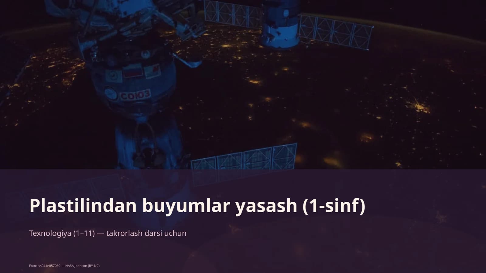 Plastilindan buyumlar yasash (1-sinf)