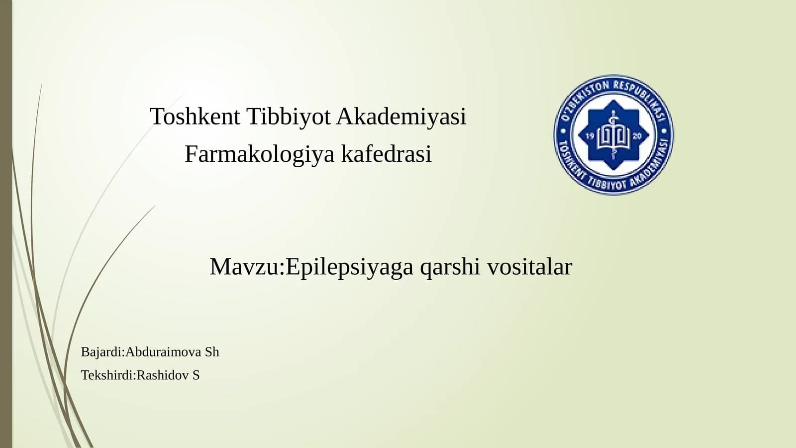 Eplepsiya va unga qarshi vositalar