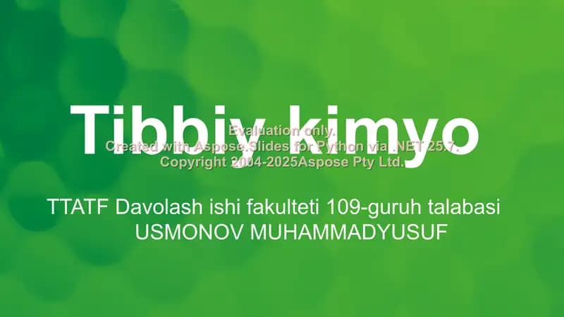 Tibbiy kimyo