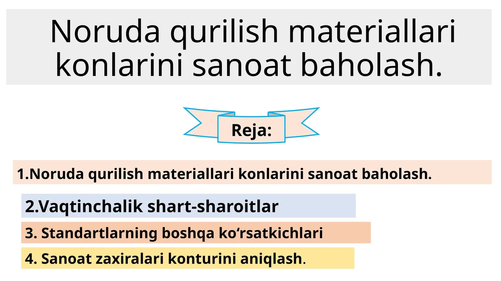 Noruda qurilish materiallari konlari sanoat baholash