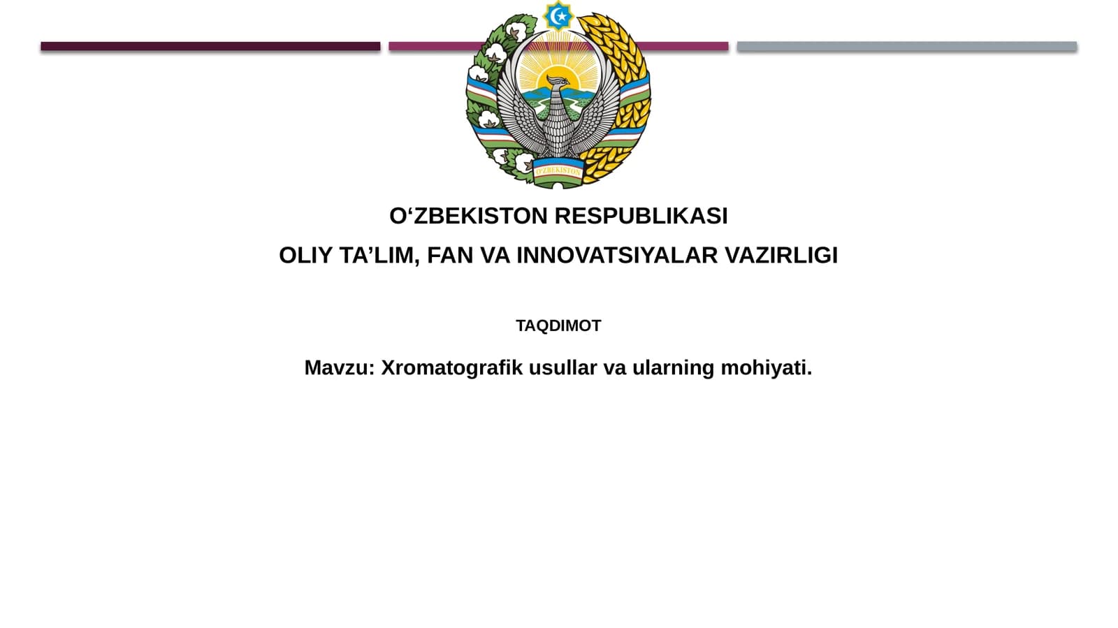 Xromatografik usullar va ularning mohiyati